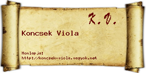 Koncsek Viola névjegykártya